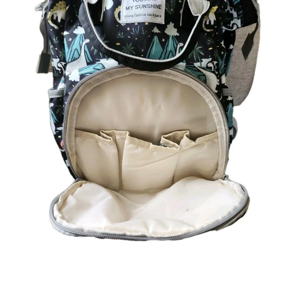 You Are My Sunshine Dinosaur Diaper Bag Young Fashion Backpacks Navy Blue